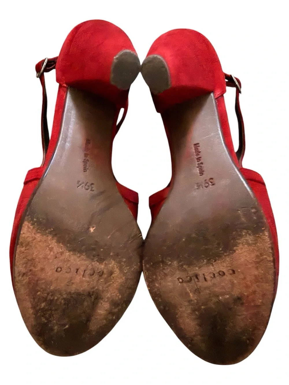 COCLICO Red Suede Slingback Pumps with Layered Detail Size 39 1/2 (8.5)